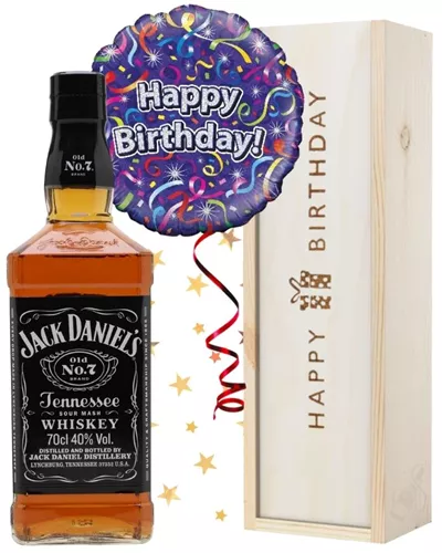 Birthday Jack Daniels Whiskey and Balloon Gift - Next Day Delivery UK
