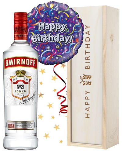 Birthday Vodka and Balloon Gift