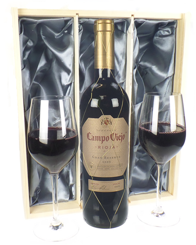 Campo Viejo Gran Reserva Wine and Glasses