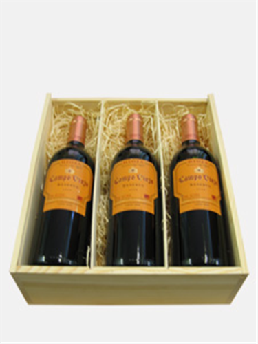 Campo Viejo Reserva Three Bottle Wine Gift in Wooden Box
