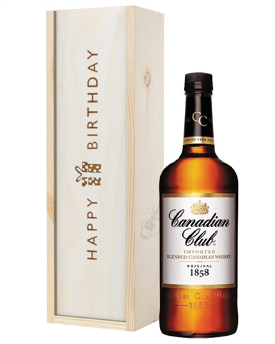 Canadian Club Whisky Birthday Gift In Wooden Box