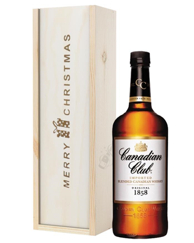 Canadian Club Whisky Christmas Gift In Wooden Box