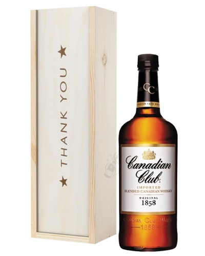 Canadian Club Whisky Thank You Gift In Wooden Box