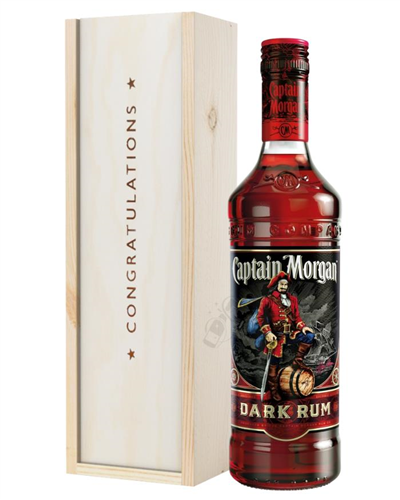 Captain Morgan Rum Congratulations Gift In Wooden Box