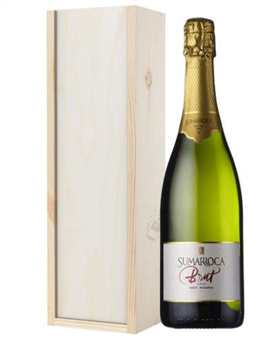 Cava Sparkling Wine Gift in Wooden Box