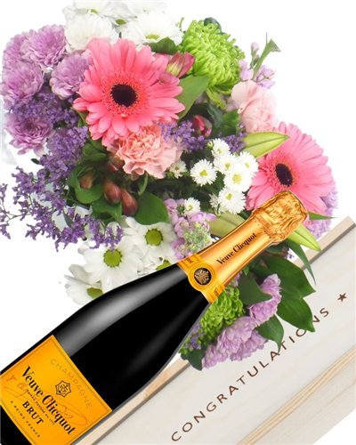Champagne And Flowers Congratulations Gift