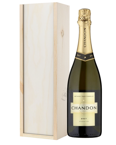 Chandon Brut Sparkling Wine Gift in Wooden Box