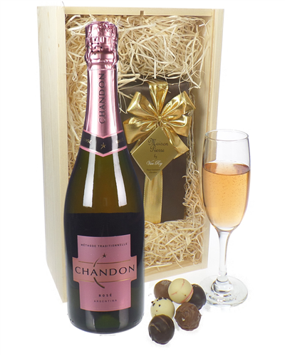 Chandon Rose Sparkling Wine And Belgian Chocolates