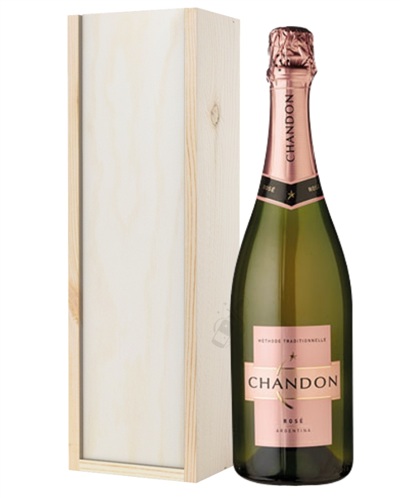 Chandon Rose Sparkling Wine Gift in Wooden Box