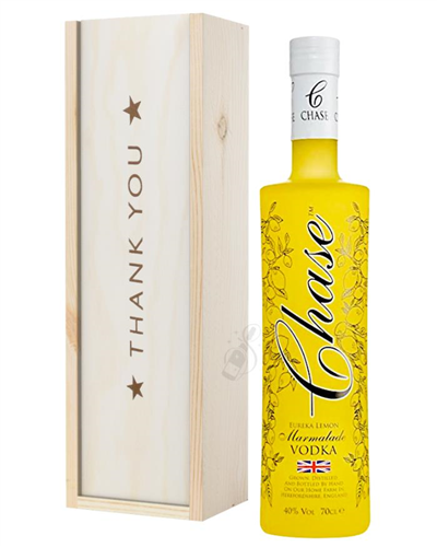 Chase Eureka Lemon Marmalade Vodka Thank You Gift In Wooden Box