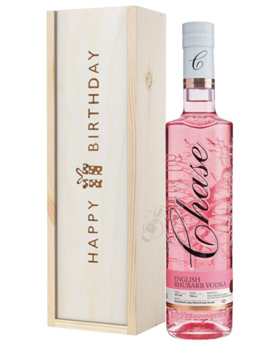 Chase Rhubarb Vodka Birthday Gift In Wooden Box