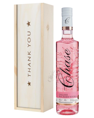 Chase Rhubarb Vodka Thank You Gift In Wooden Box