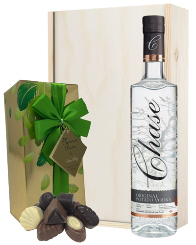 Chase Vodka And Chocolates Gift Set in Wooden Box