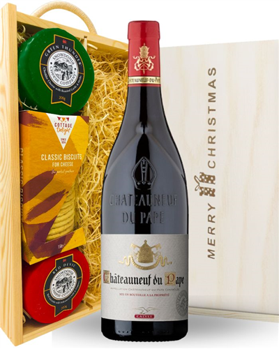 Chateauneuf Du Pape Wine and Cheese Christmas Hamper
