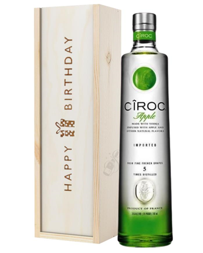 Ciroc Apple Vodka Birthday Gift In Wooden Box