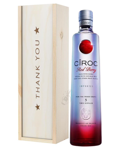 Ciroc Red Berry Vodka Thank You Gift In Wooden Box
