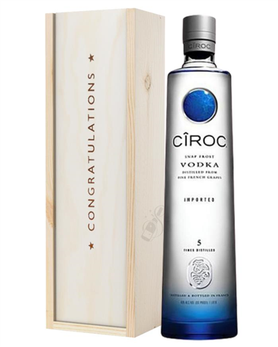 Ciroc Vodka Congratulations Gift In Wooden Box