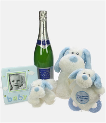 Colour Me Blue Baby Gift Basket