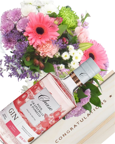 Gin And Flowers Congratulations Gift