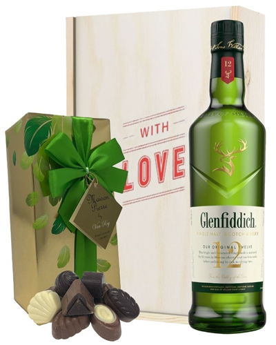 Glenfiddich Sinlge Malt Whisky And Chocolates Valentines Gift