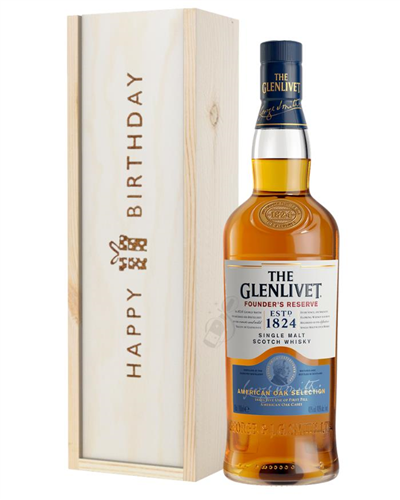 Glenlivet Founders Reserve Single Malt Whisky Birthday Gift In Wooden Box