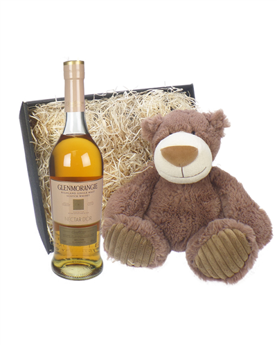 Glenmorangie Nectar Dor and Teddy Bear Gift Basket