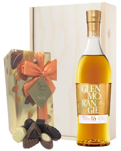 Glenmorangie Nectar Dor andChocolates Gift Set in Wooden Box