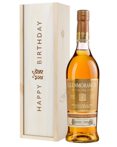 Glenmorangie Nectar Dor Malt Whisky Birthday Gift In Wooden Box