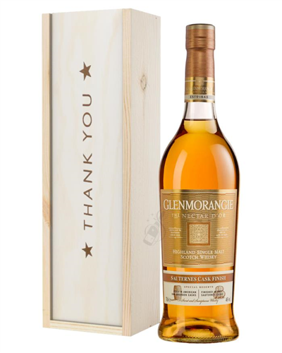 Glenmorangie Nectar Dor Malt Whisky Thank You Gift In Wooden Box