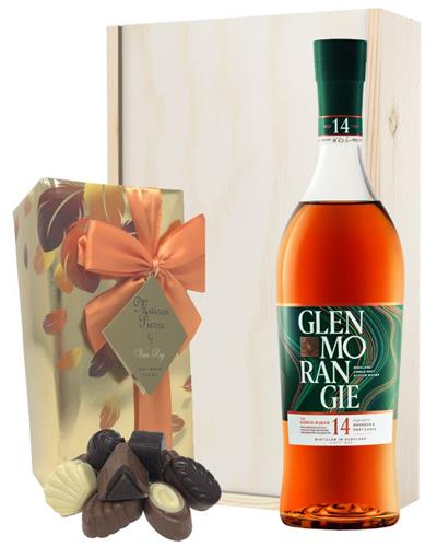 Glenmorangie Quinta Ruban and Chocolates Gift Set in Wooden Box