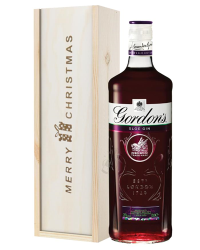 Gordons Sloe Gin Christmas Gift In Wooden Box