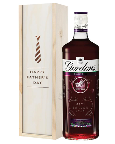 Gordons Sloe Gin Fathers Day Gift In Wooden Box