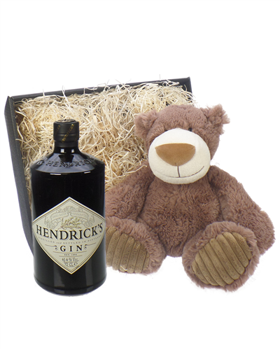 Hendricks Gin And Teddy Bear Gift Basket