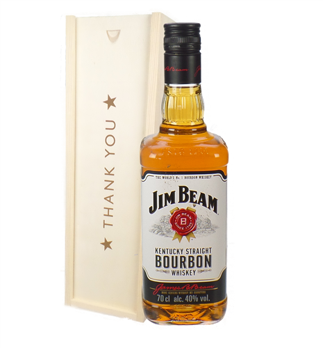 Jim Beam Kentucky Bourbon Whiskey Thank You Gift In Wooden Box