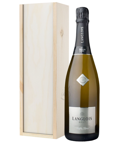 Langlois Brut  Sparkling Wine Gift in Wooden Box