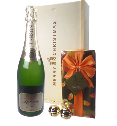Lanson Vintage Christmas Champagne and Chocolates Gift Box