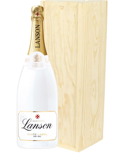 Lanson White Label Champagne Magnum 150cl in Wooden Gift Box