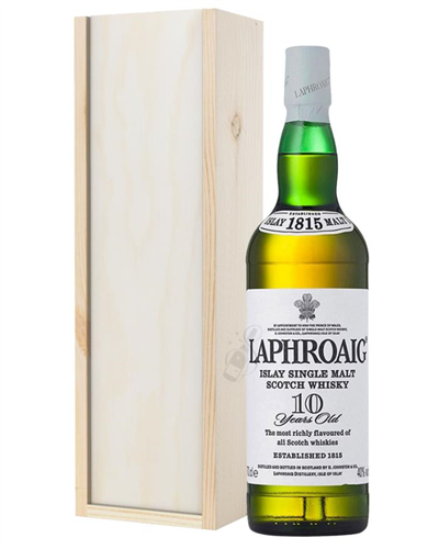Laphroaig 10 Year Old Islay Single Malt Scotch Whisky Gift