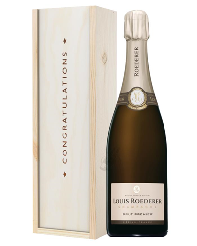 Louis Roederer Champagne Congratulations Gift In Wooden Box