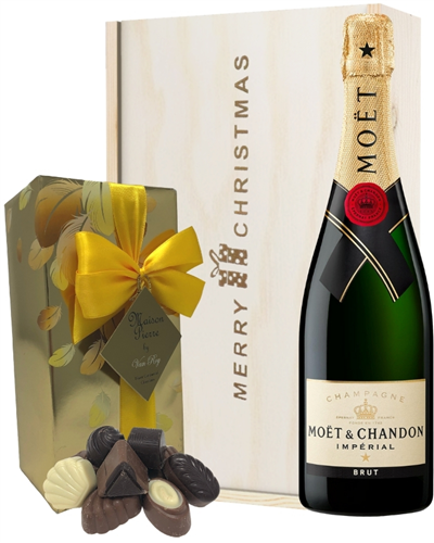 Moet & Chandon Christmas Champagne and Chocolates Gift Box