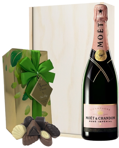 Moet & Chandon Rose Champagne & Belgian Chocolates Gift Box