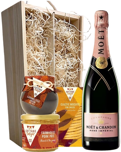 Moet & Chandon Rose Champagne & Gourmet Food Gift Box