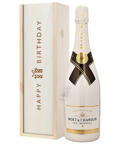 Moet Ice Imperial Champagne Birthday Gift In Wooden Box
