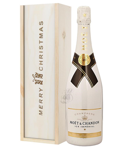 Moet Ice Imperial Champagne Single Bottle Christmas Gift In Wooden Box