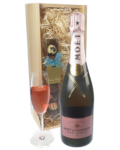 Moet Rose Champagne and Chocolates Gift Set