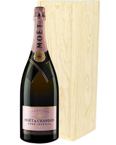 Moet Rose Champagne Magnum 150cl in Wooden Gift Box