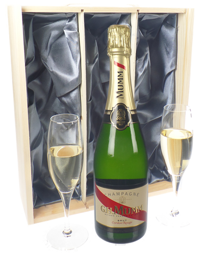 Mumm Cordon Rouge Champagne Gift Set With Flute Glasses