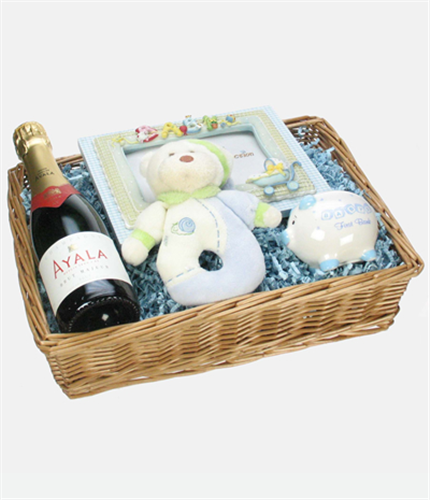 New Born Baby Boy Gift Basket