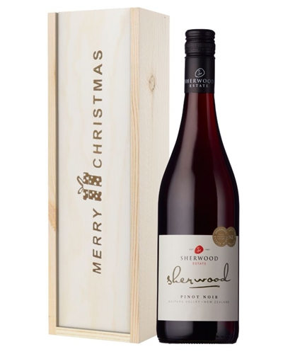 New Zealand Pinot Noir Red Wine Single Bottle Christmas Gift In Wooden Box