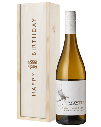 New Zealand Sauvignon Blanc White Wine Birthday Gift In Wooden Box